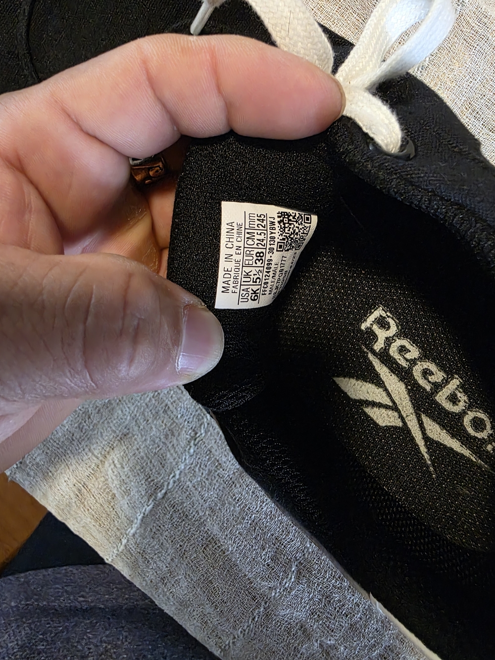 Reebok Black and White Men's Athletic Shoe